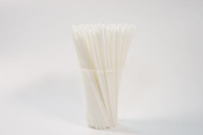 China White 6x210mm Biodegradable PLA Straws Flat End Bend for sale
