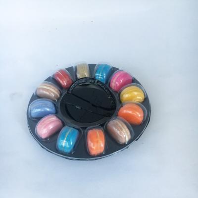 China Wholesale Pack Macaons Blister Tray Cake Wrapper 12 Cells Round Shape Macaroon Packaging for sale