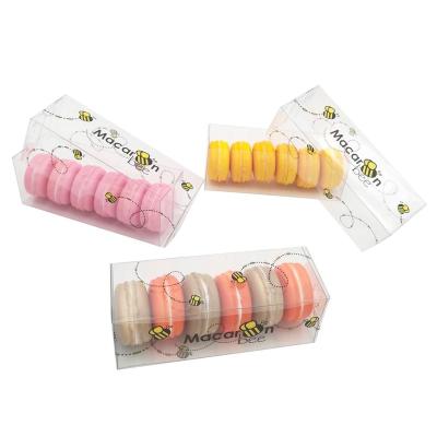 China Recyclable Wholesale Plastic Clear PVC PET Candy Cookie Customize 6pcs Bee Macaroon Gift Box for sale