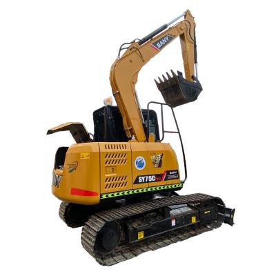China 7270kg Sany SY75 Pro Used Sany Excavator With 7 Inch Touch Screen 650hr for sale