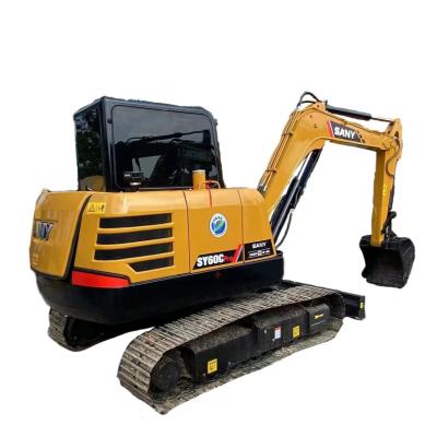 Chine Sany SY60C Pro Excavatrice utilisée Sany Hydraulique 5735mm Max Excavatrice de creusement profond à vendre