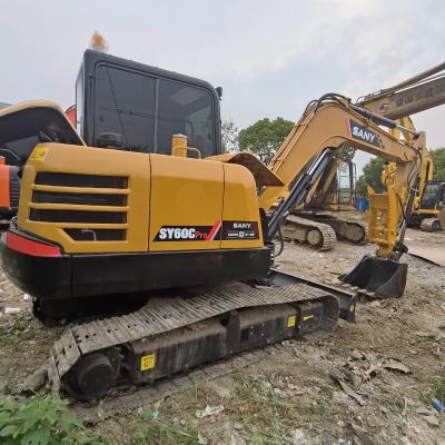 China 6 Ton Crawler Hydraulic Second Hand Mini Digger Sany SY60C Pro Excavator 0.25m3 Bucket for sale