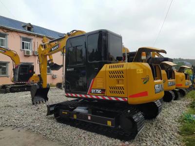 China 7280kg 4.4km/h Excavadora de segunda mano Excavadora Sany Sy75c Pro Altura de excavación 7060mm en venta