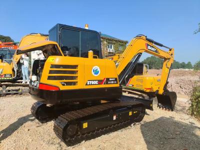 Chine Sany SY60c Pro Excavateur à rampe utilisée 6 tonnes 3790 mm Profondeur maximale de creusement à vendre