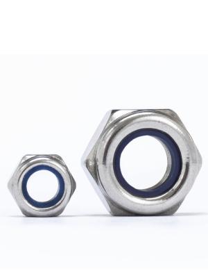 Chine Noix de verrouillage hexagonale en acier inoxydable à insertion en nylon, noix de verrouillage métrique, auto-verrouillage à vendre