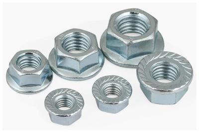 China Carbon steel Hexagonal Flange Nuts for sale