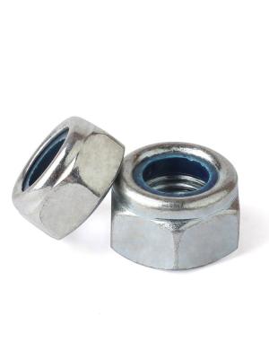 China Carbon steel Nylon Insert Hex Lock Nuts, Metric Inserted Locknut, Self-Locking for sale