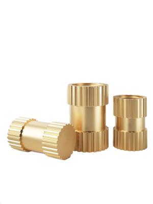 China Solid Brass Knurled Nuts Blind Hole Single Pass Copper Insert Thumb Nuts for Electronic Machinery for sale