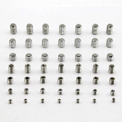 China Stainless Steel Socket Set Screws Hexagon Socket Flat Head Set Screws Hexagon Socket Drive Cone Point Screws for sale