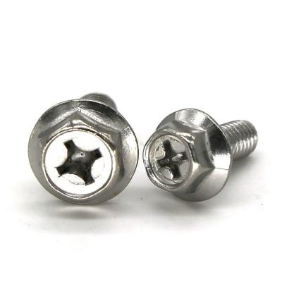 China Stainless Steel Screws Hexagon Phillips Cross Flange Head Hex Bolts for sale