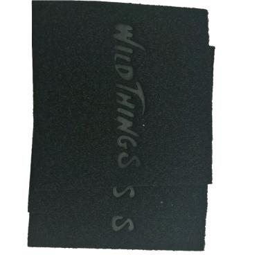 China Support Sample Service High Frequency Leather Patch Embossed Soft Magic Tape DIY Labels For Clothing for sale
