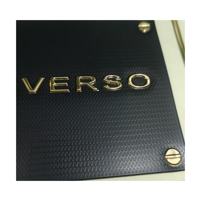 China Recycled Heat Transfer Label Black Gold Logo Embossed Custom TPU Material for sale