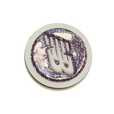 China Garment Accessories TPU Badge Round Glitter Waterproof Silicone Printed 3D Label for sale