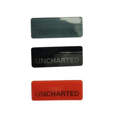 China Rectangle Soft Rubber Badge Metal Nickel Free Multiple Color Label Badge for sale