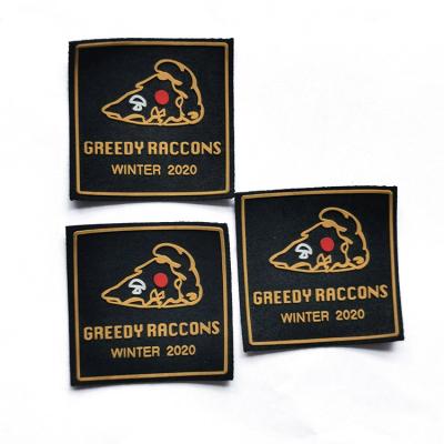 China Printing 3D Raised Rubber Logo Patch Custom Ground Felt Nickel Free for sale