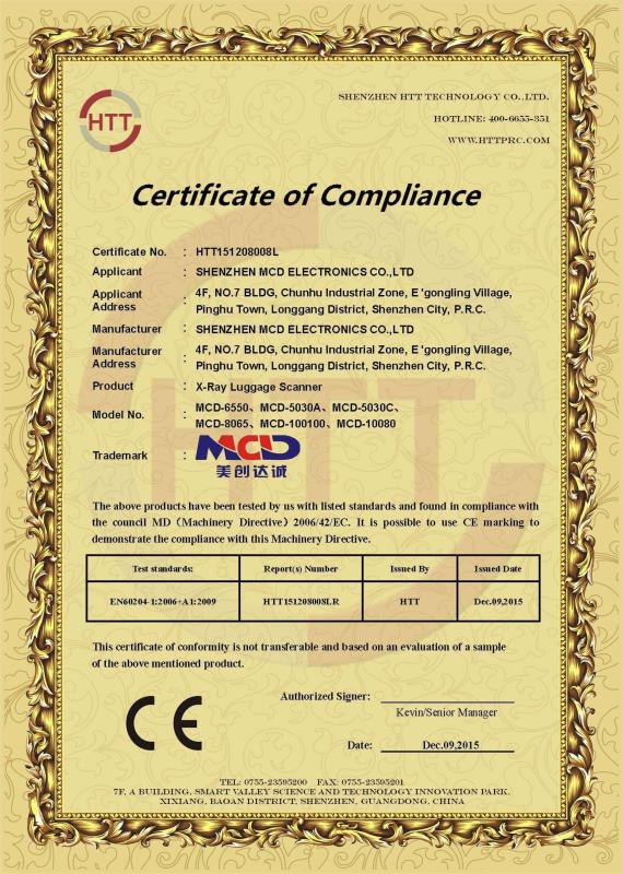 CE certificate - Shenzhen MCD Electronics Co., Ltd.