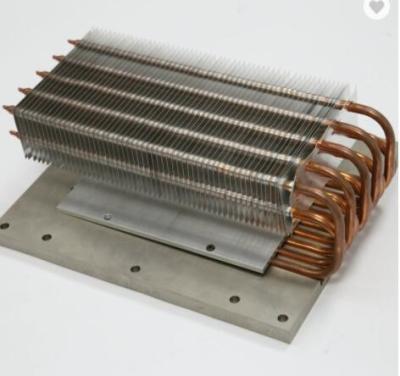 China Aluminum Fin Stacks Copper Pipe Heat Sink Brushed for LED Lighting Cooling Radiator for sale