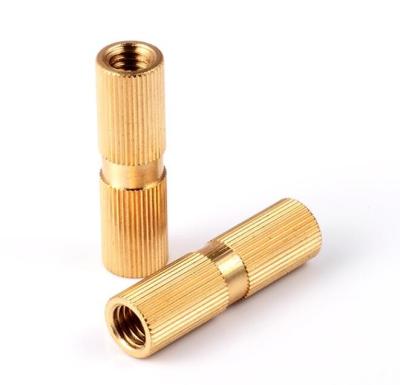 China Polished Precision Industrial Fasteners Brass Straight Knurled Nut for sale