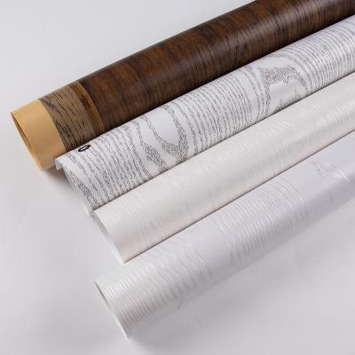 China Vinyl Wood Grain PVC Film Plastic Veneer Sheets for sale