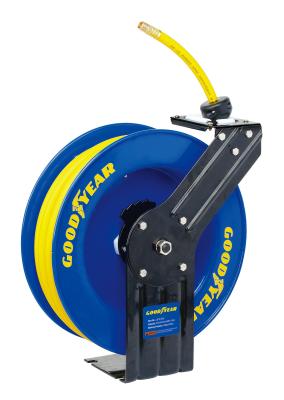 China Corrosion resistant powder coating Goodyear Air Hose Reel w/ 15m Hose for sale