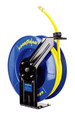 China Goodyear Steel Spring Driven Low Pressure air water retractable hose reel 20m hose for sale