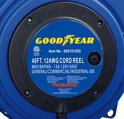 China 12/3 40ft Wall Mounted Extension Cord Reel Goodyear Cable Reel for sale