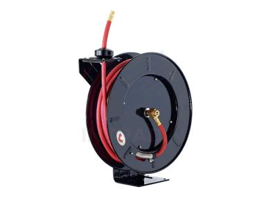 China Heavy Gauge Steel Frame Air And Water Hose Reel With Multi - Position Locking Ratchet for sale