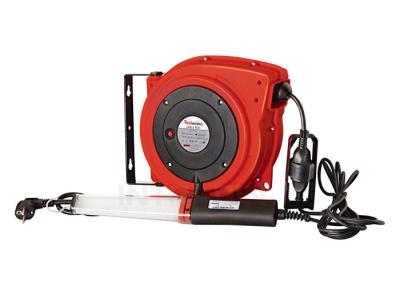 China 15 Meters Lengh Electric Cable Reel with LED And Fluorescent Work Lamp for sale