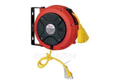 China Wall Bracket Electric Cable Reel With Over Load Breaker / 26ft Electrical Cord Reels for sale