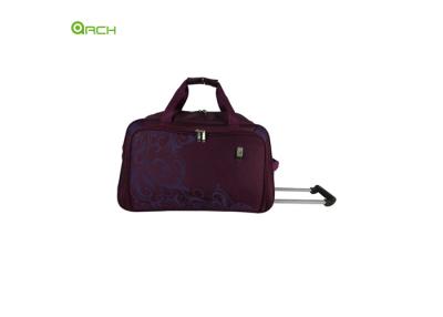 China Printing Pocket 600D Wheeled Duffel Rolling Luggage Bag for sale
