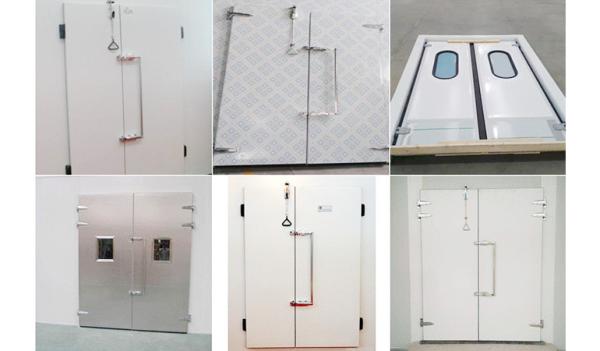 Quality PU Foam Insulated Cold Room Doors Double Open Testing With Flexible Magnetic Strip for sale