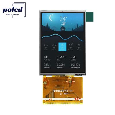 중국 Polcd 2.8 인치 전체 시야각 TFT LCD 터치 스크린 햇빛 읽기 쉬운 IPS 패널 판매용