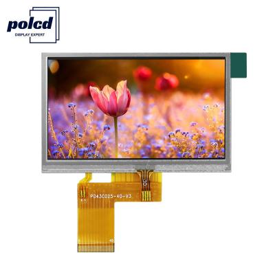 China Polcd ILI6485 480x272 Tft Lcd Display 4.3 Inch TFT Resistive Touch Screen 40 Pin for sale