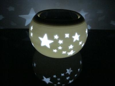 China Solar Powered Ceramic Bird Silhouette Table Light for sale