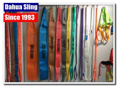 China Single / Double Ply Rock Lifting Sling , Purple Webbing Lifting Slings Safety for sale