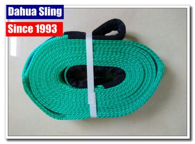 China 10000kg Flat Web Polyester Lifting Slings  Belt With Reinforced Eyes for sale
