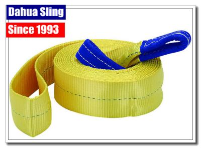China Professional Vehicle Tow Straps With Eyes , Tow Truck Wheel Straps 75mm Width for sale