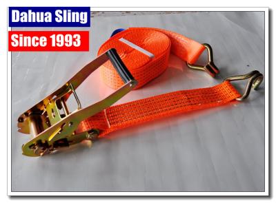China Retractable Flatbed Ratchet Straps , 27ft Length Pull Down Ratchet Straps for sale