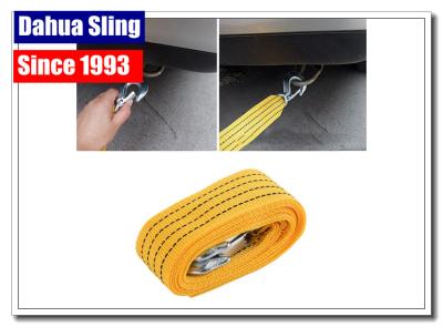 China Lightweight Flat Recovery Tow Straps With Hooks Multifunctional for sale