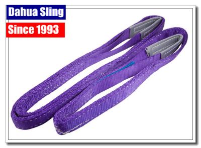 China Purple 1 Inch Synthetic Web Slings , 1 Ton Crane Rigging Slings With Flat Folded Eye for sale