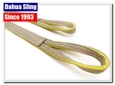 China Twisted Eye & Eye Construction Lifting Straps , 60mm Crane Lifting Belt for sale