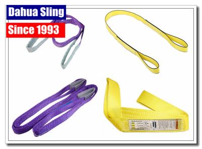 China South American Polyester Flat Lifting Slings Eye And Eye Hoist Straps Double Ply Type for sale