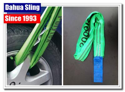 China 4' correas de elevación verdes de la longitud, eslingas del ahogador ligero para las mercancías pesadas en venta