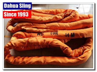 Chine 50 tonnes - 600 tonnes d'élingues de levage résistantes avec la couverture tubulaire sans couture à vendre