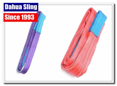 China 100 % Polyester Flat Woven Webbing Slings , High Strength Lifting Belt Sling for sale