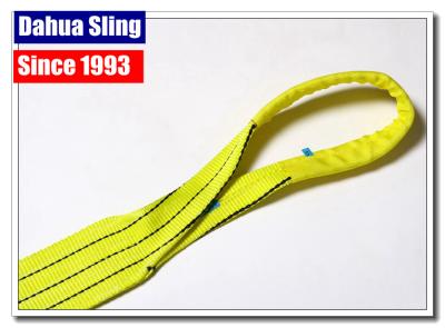 China Heavy Duty Polyester Lifting Slings Crane Lifting Straps For Cargo / Crane for sale