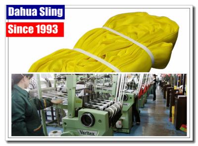 中国 黄色い化学繊維の無限の円形は平らな革紐3000kg En1492-2を投げます 販売のため