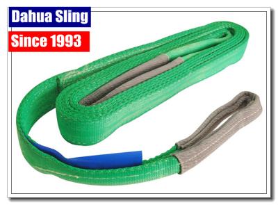 China 2000kg Working Load Polyester Endless Round Slings , Cargo Lifting Straps Green for sale