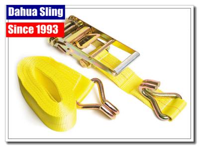 China Double J Hooks Roof Ratchet Tie Down Straps , 3 Inch Ratchet Straps USA Standards for sale