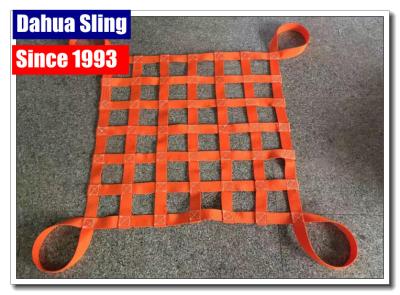 China Helicopter Lifting Webbing Cargo Net , Flat Webbing Truck Bed Cargo Net for sale